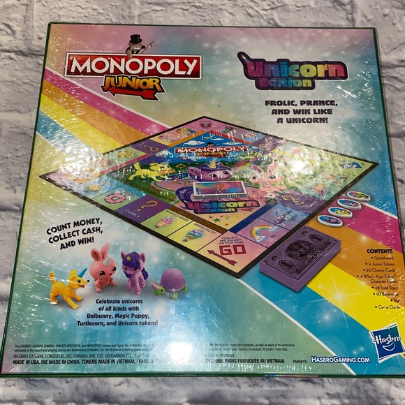 MONOPOLY Junior: Unicorn Edition Board Game nwt - Picture 5 of 6